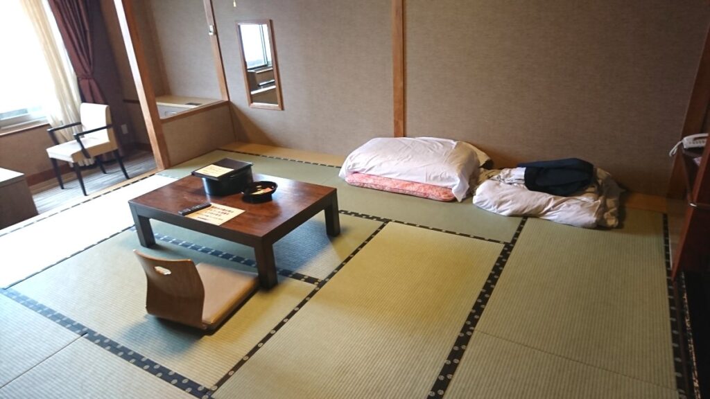Japanese-style room at Oedo Onsen Monogatari