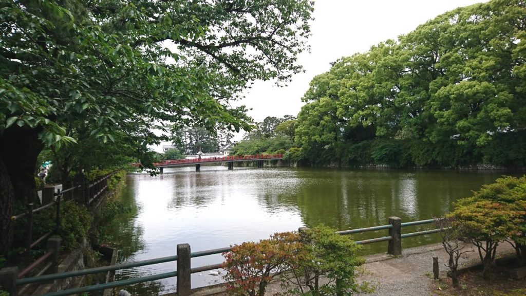 The moat and pond of Odawara Castle
