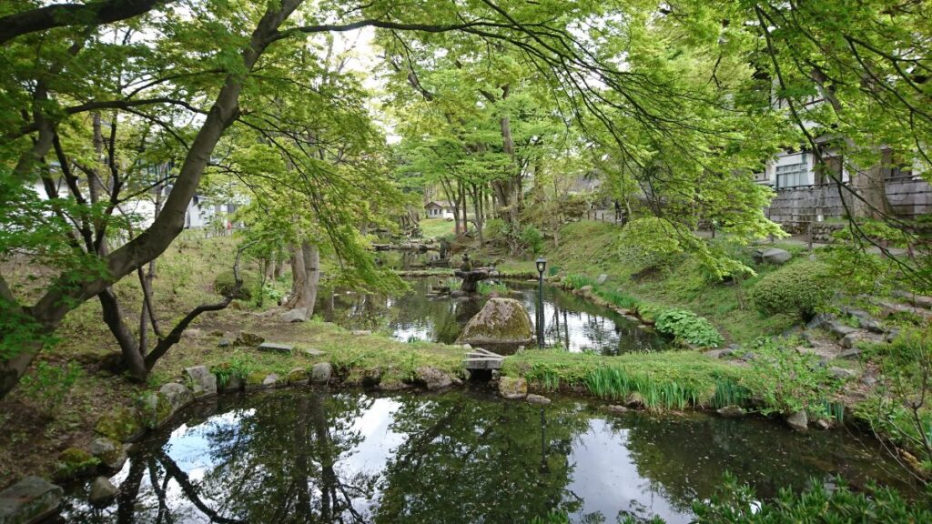 Pond in Morioka Castle Ruins Park
