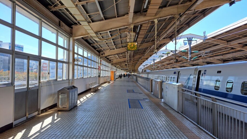 The platform at Atami Station