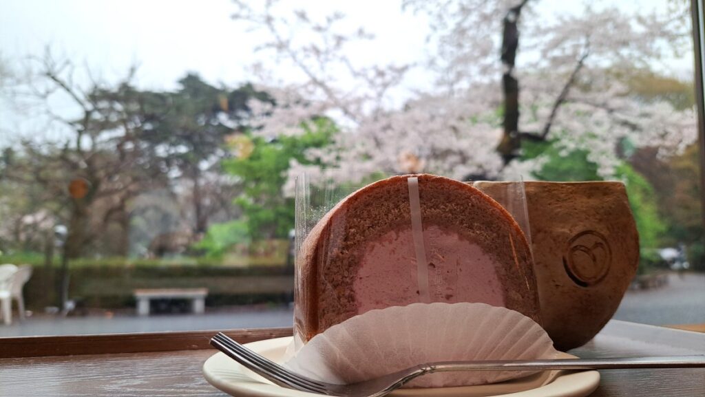 Cherry Blossom Roll Cake and Matcha