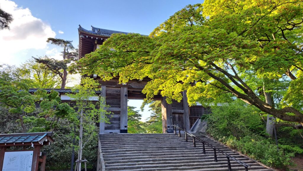 The steps in front of the main gate