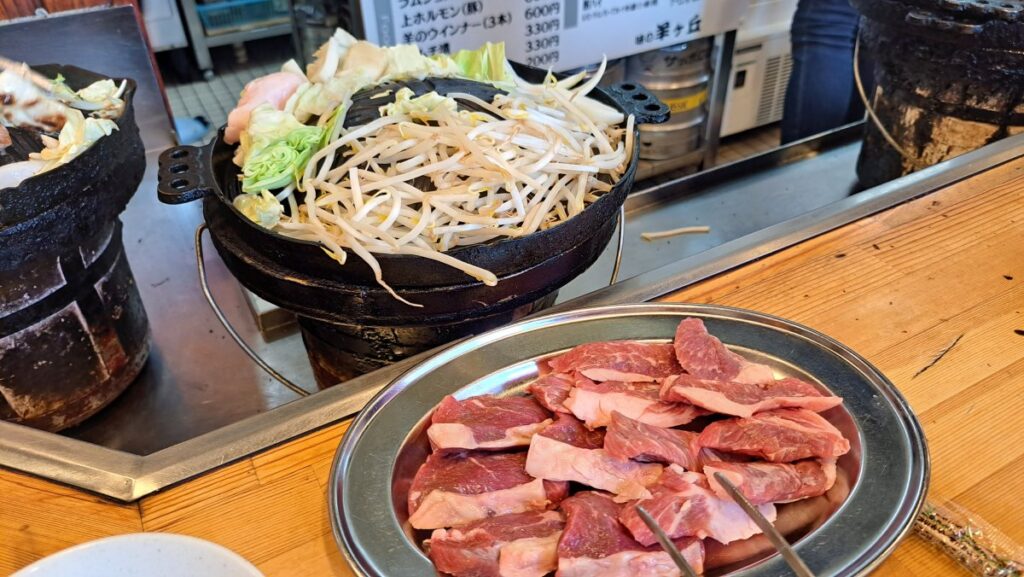 Lots of Jingisukan meat