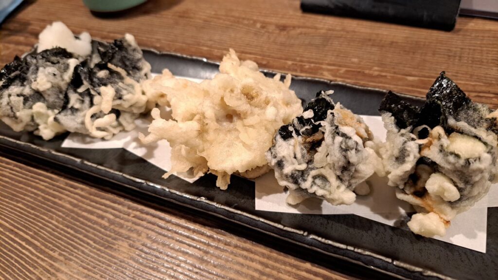 Abalone and Scallop Tempura (Isobe-yaki Style)