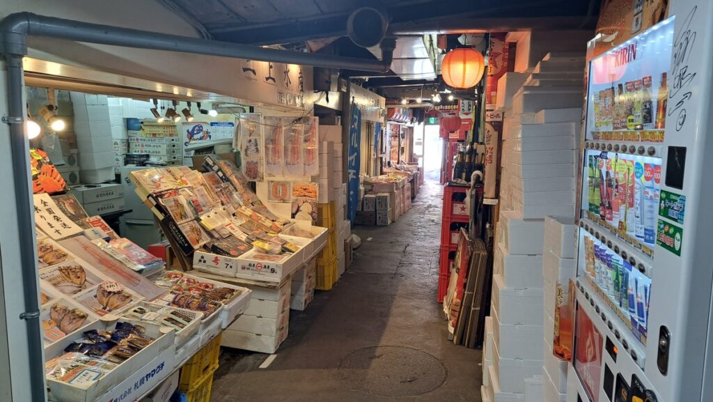 Shops lining the alleyway