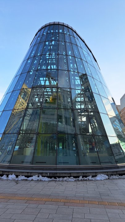Glass tower in front of Sapporo Station