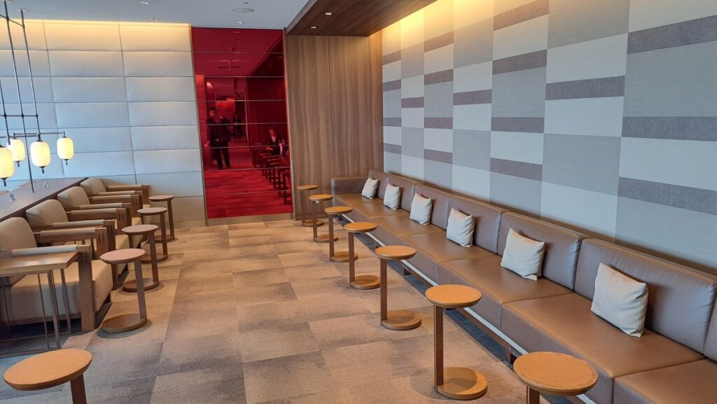 Calm lounge interior, seats, and sofas.