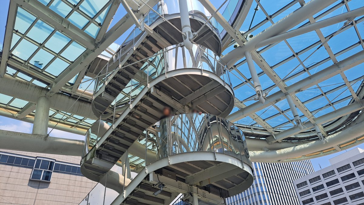 Stairs leading to the rooftop