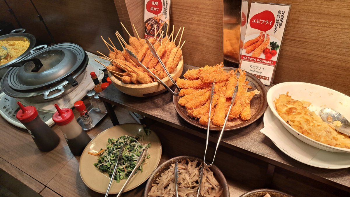 Breakfast buffet featuring Nagoya specialties