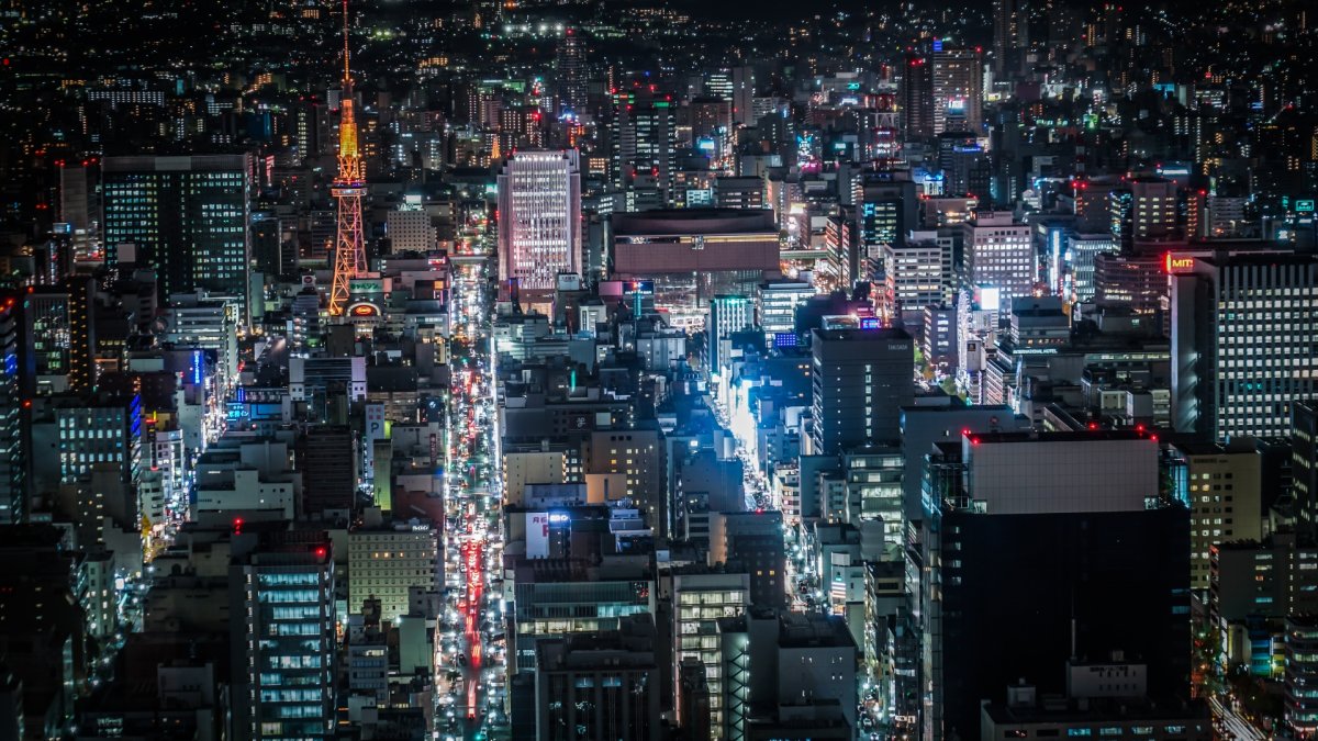 Night view of Nagoya City from Sky Promenade
