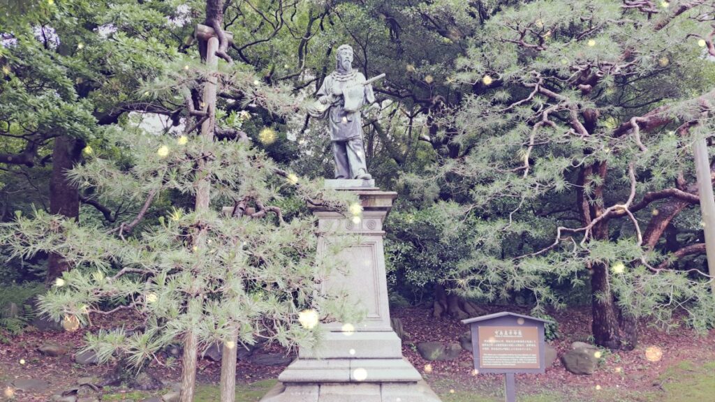Bronze statue of the God of War, Umashimade-no-Mikoto.
