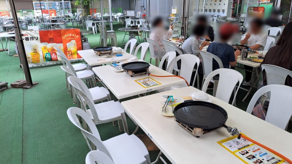 Inside the park's barbecue area