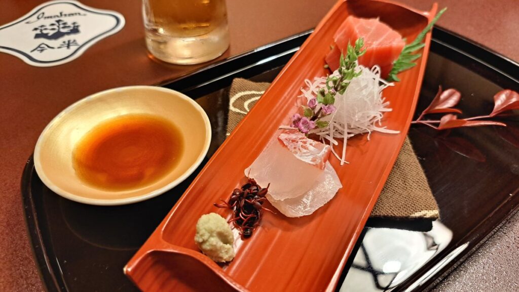 Sashimi from the sukiyaki course