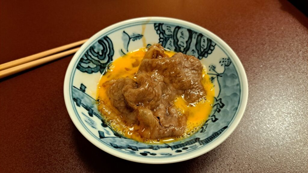 Meat coated in beaten egg