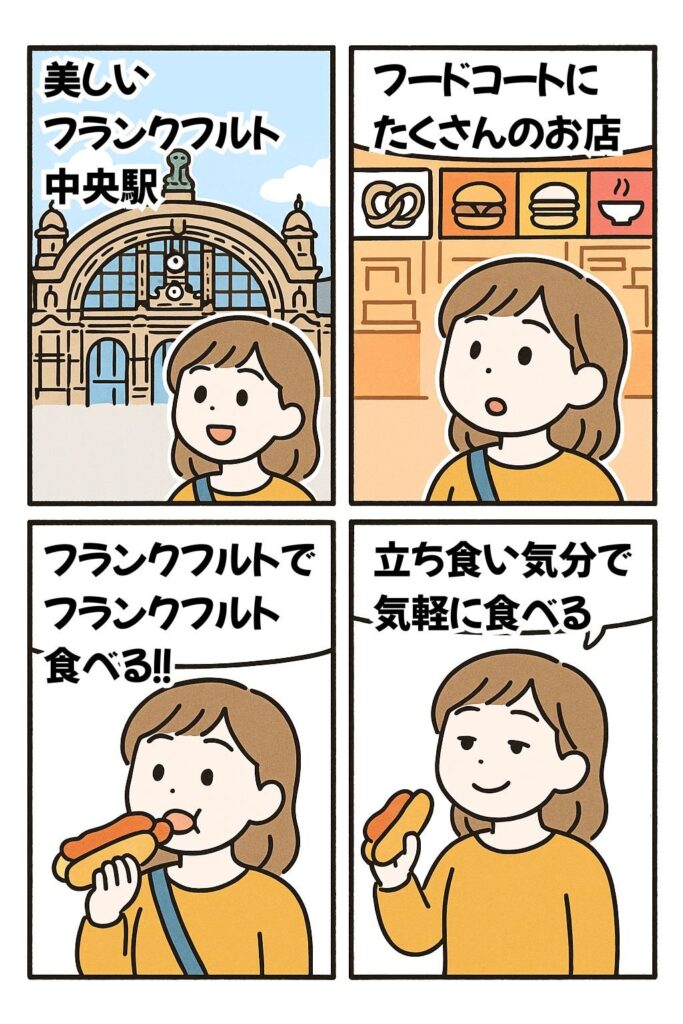 フランクフルト中央駅フードコートの漫画